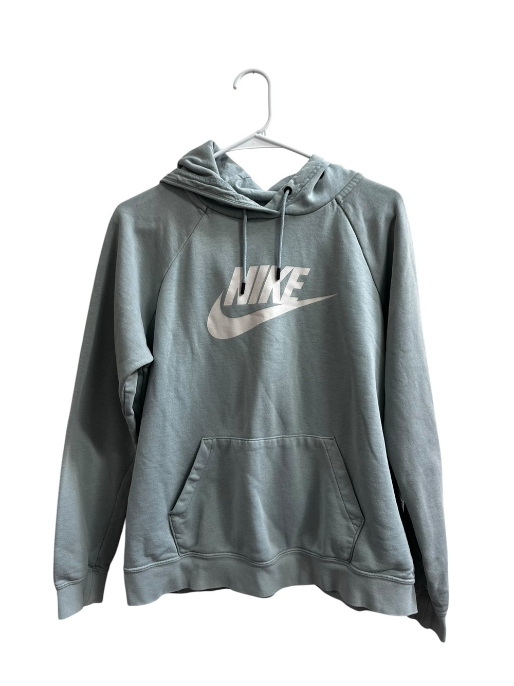 Nike Sage Green/Blue Pullover Hoodie with White Swoosh